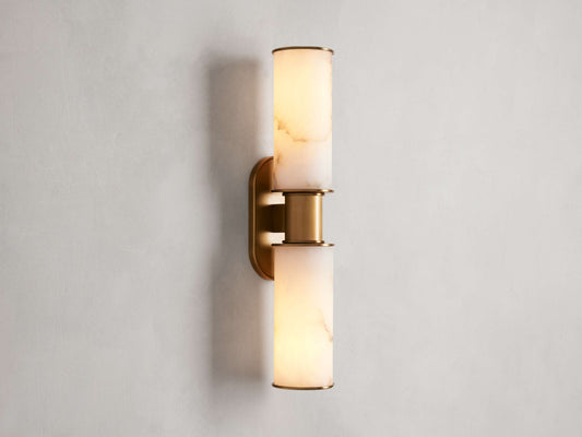 Harlin Double Sconce in Alabaster